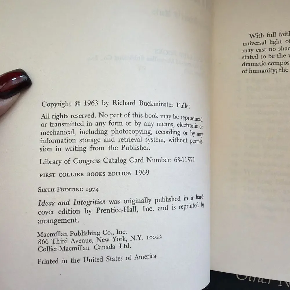 Buckminster Fuller Ideas And Integrities 1974 Collier 1st‎